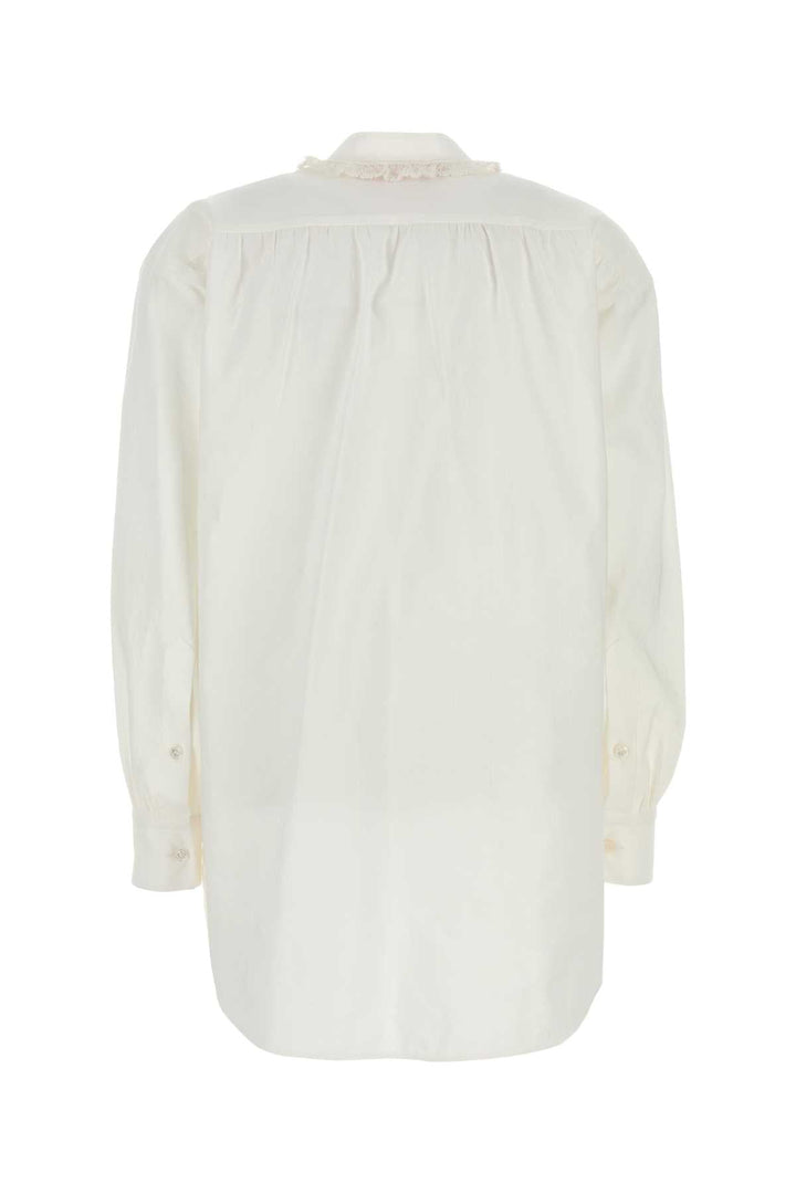 Valentino Garavani Women White Cotton Blend Blouse