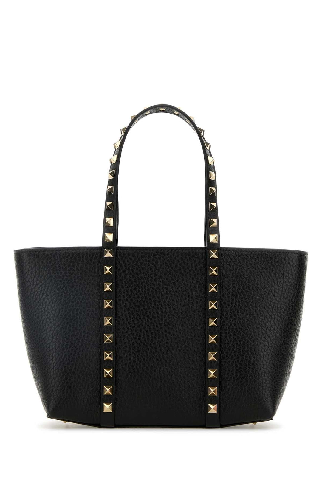 Valentino Garavani Women Black Leather Medium Rockstud Handbag