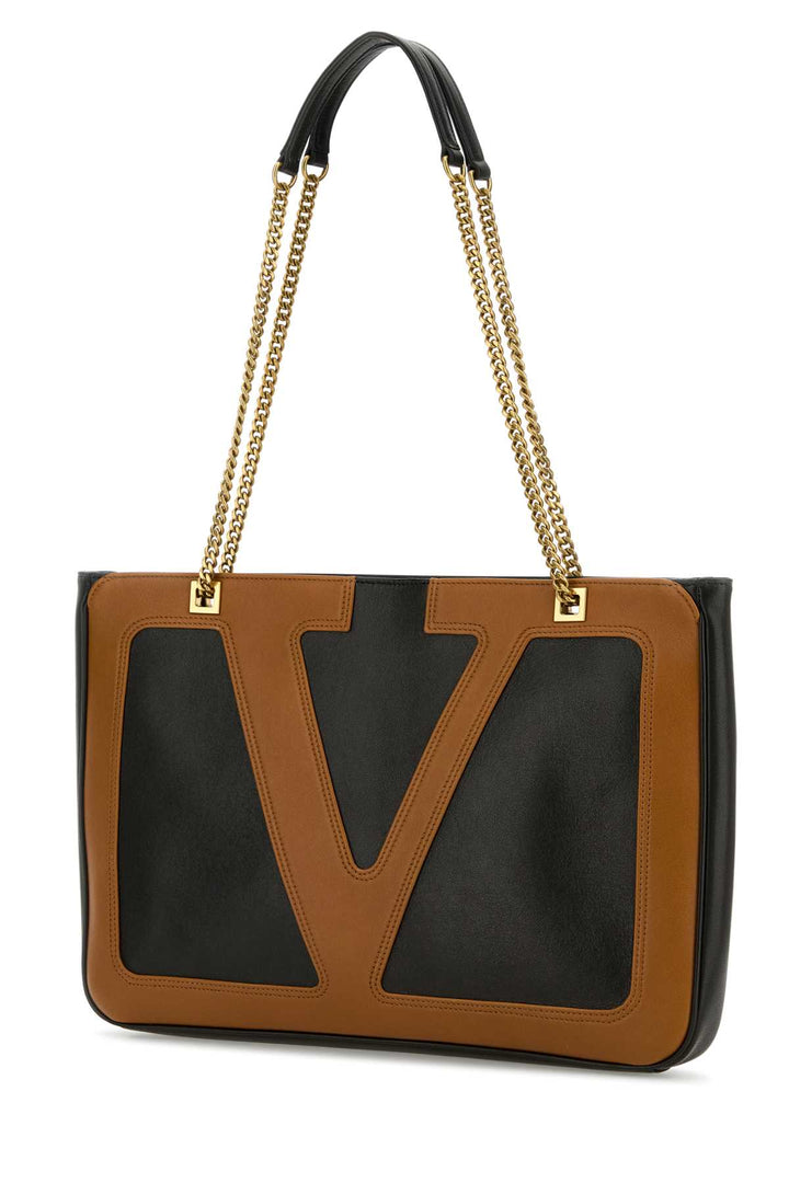 Valentino Garavani Women Black Nappa Leather Medium Viva Superstar Shopping Bag