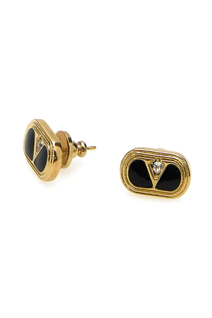 Valentino Garavani Women Two-Tone Enamel And Metal Vlogo Earrings