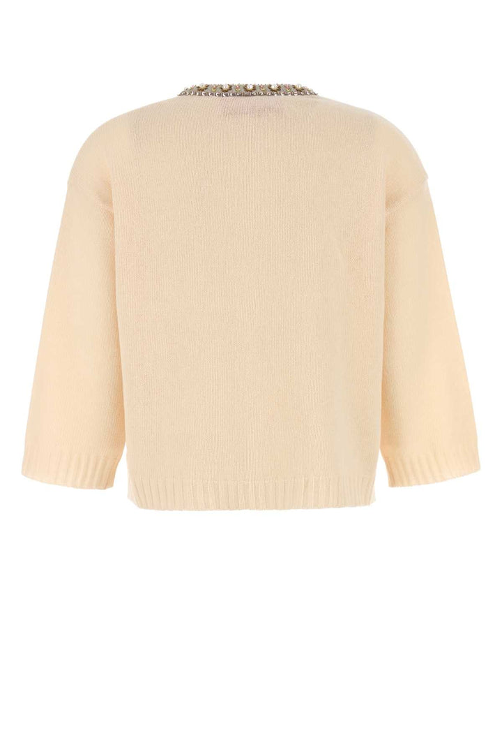 Valentino Garavani Women Cream Wool Sweater