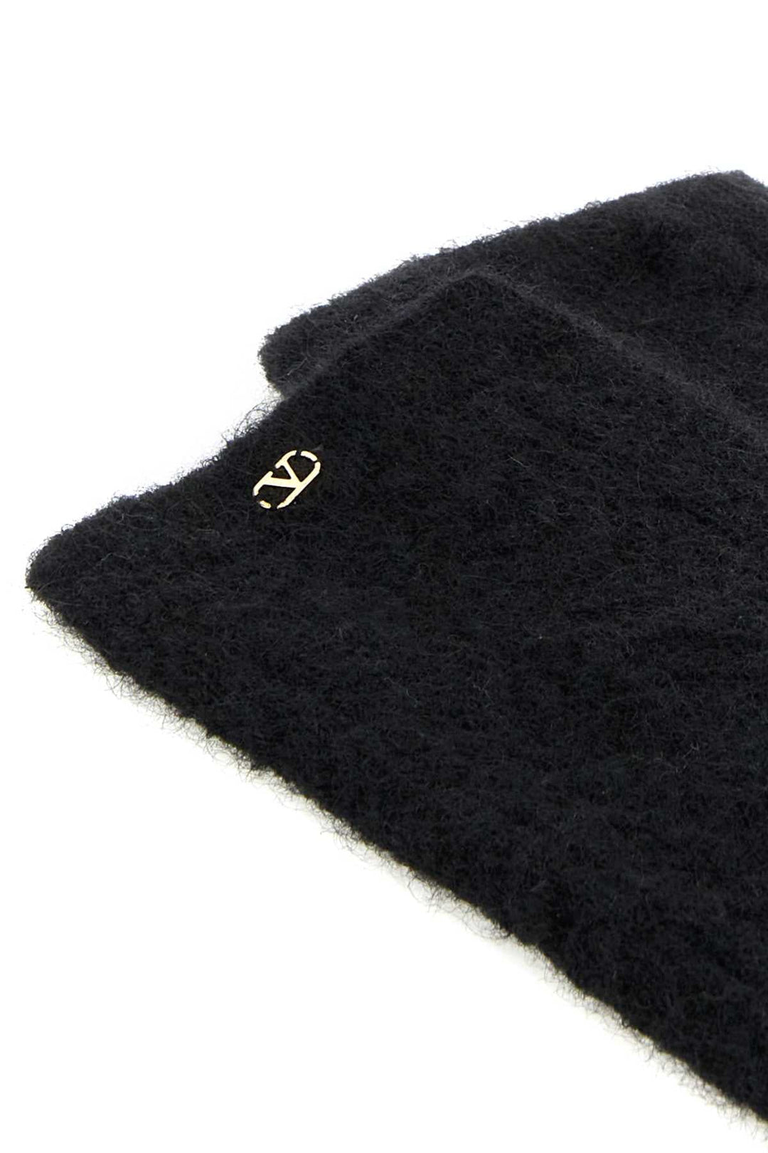 Valentino Garavani Women Black Stretch Mohair Blend Socks