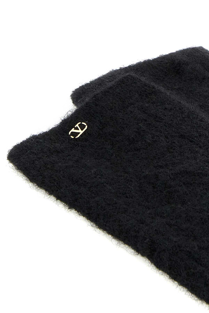 Valentino Garavani Women Black Stretch Mohair Blend Socks