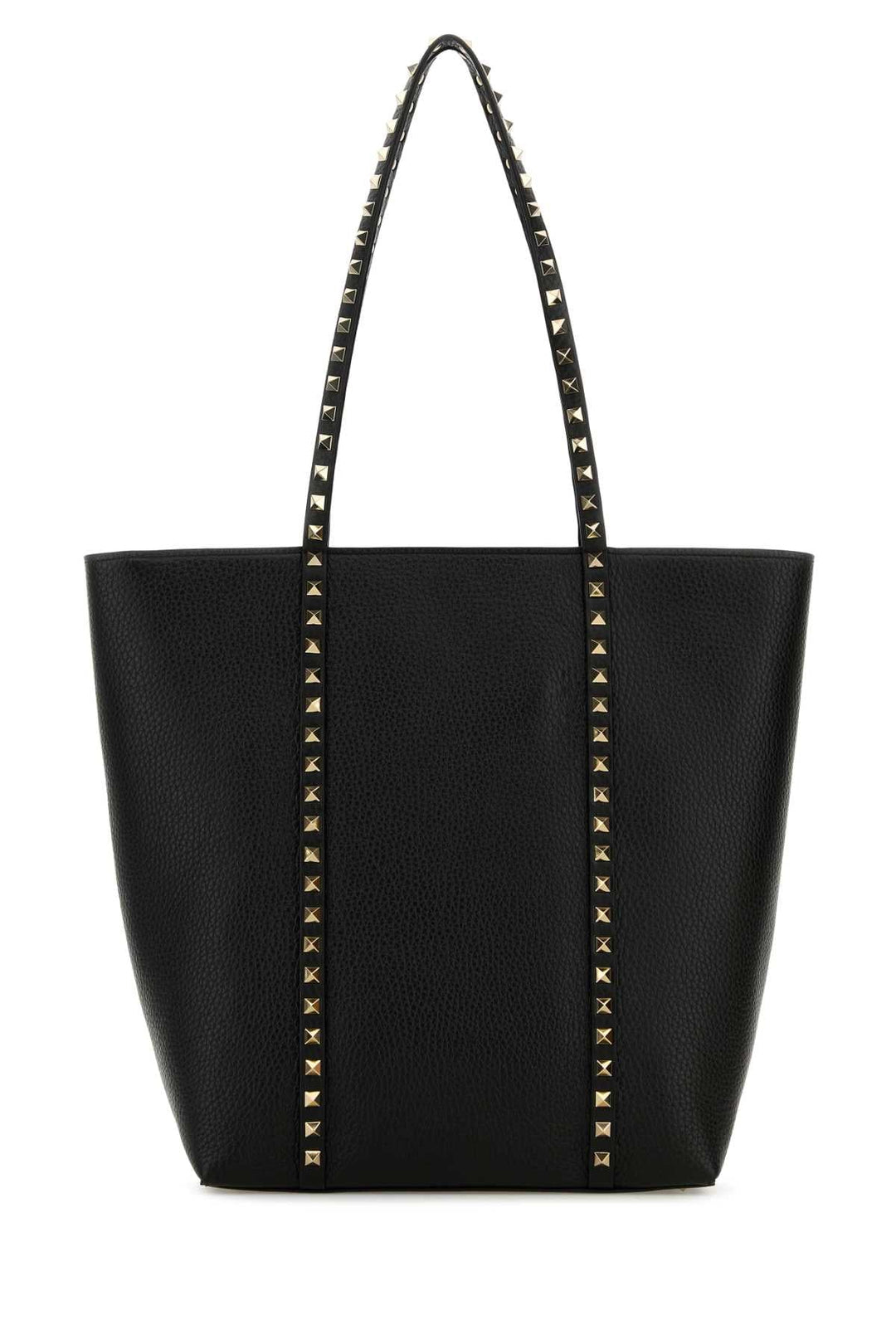 Valentino Garavani Women Black Leather Rockstud Shopping Bag