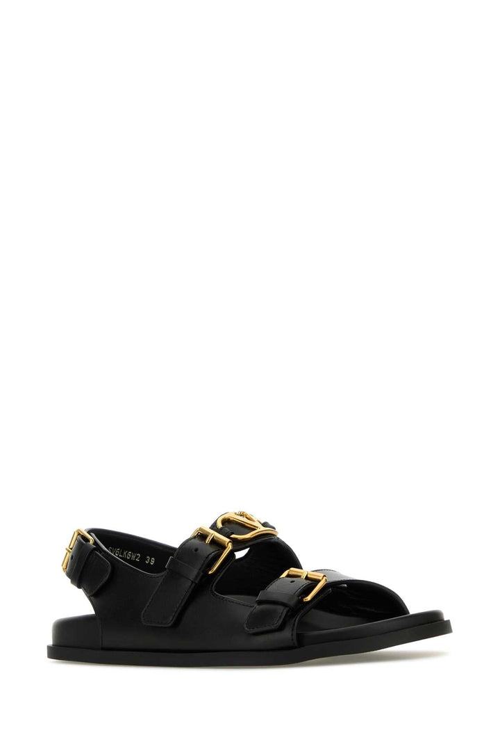 Valentino Garavani Women Black Leather Sandals