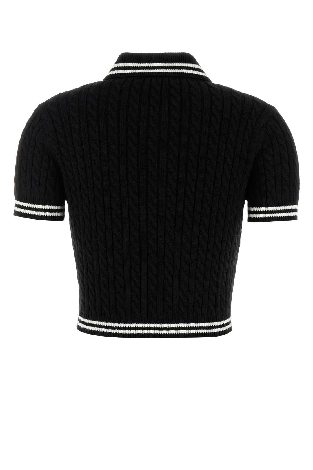 Alessandra Rich Women Black Cotton Polo Shirt