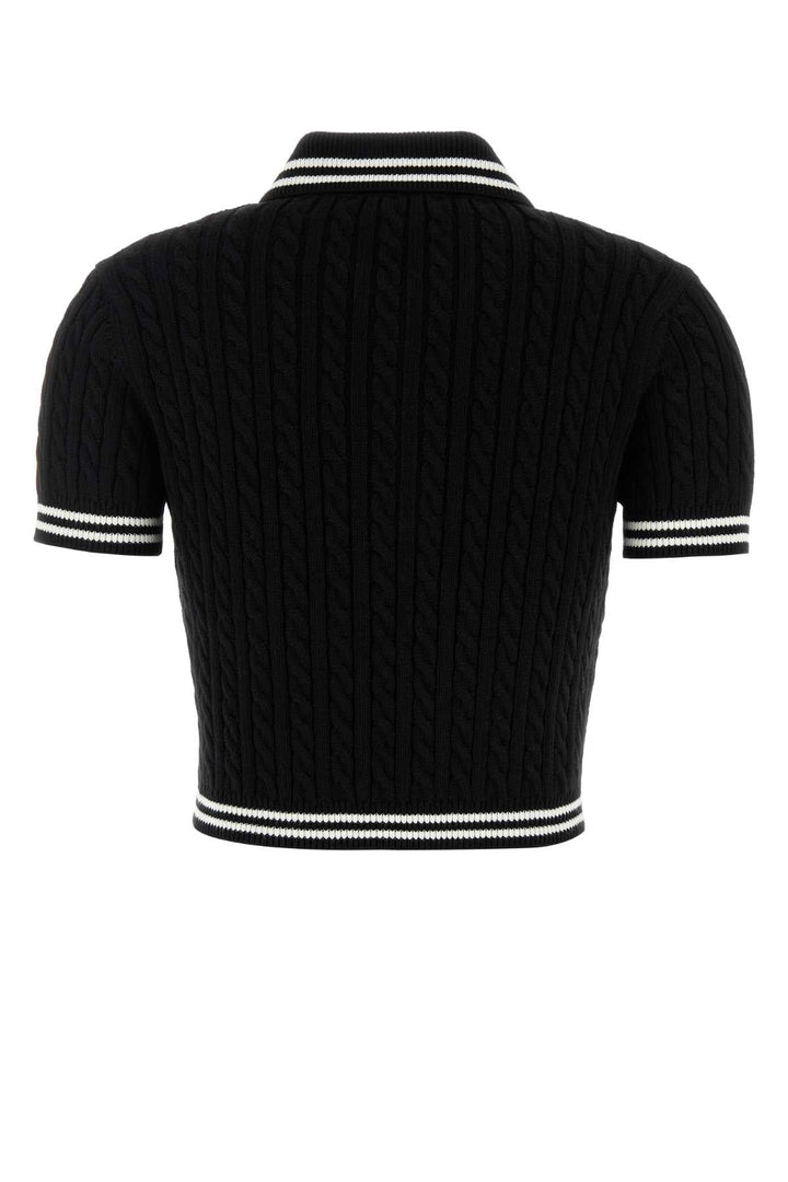 Alessandra Rich Women Black Cotton Polo Shirt
