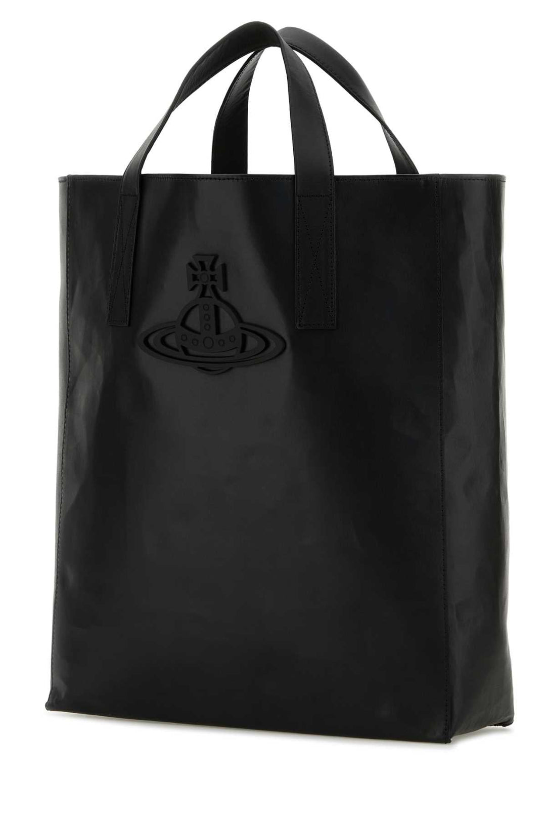 Vivienne Westwood Women Black Leather Medium Sarah Shopping Bag