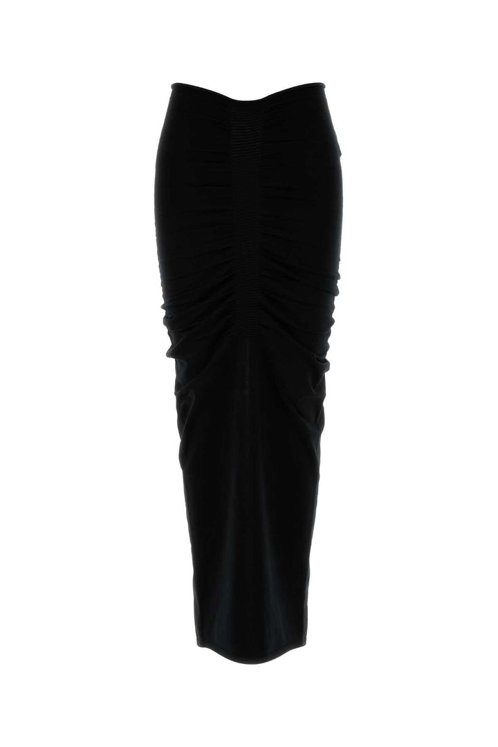 Alexander Wang Women Black Stretch Cupro Blend Skirt