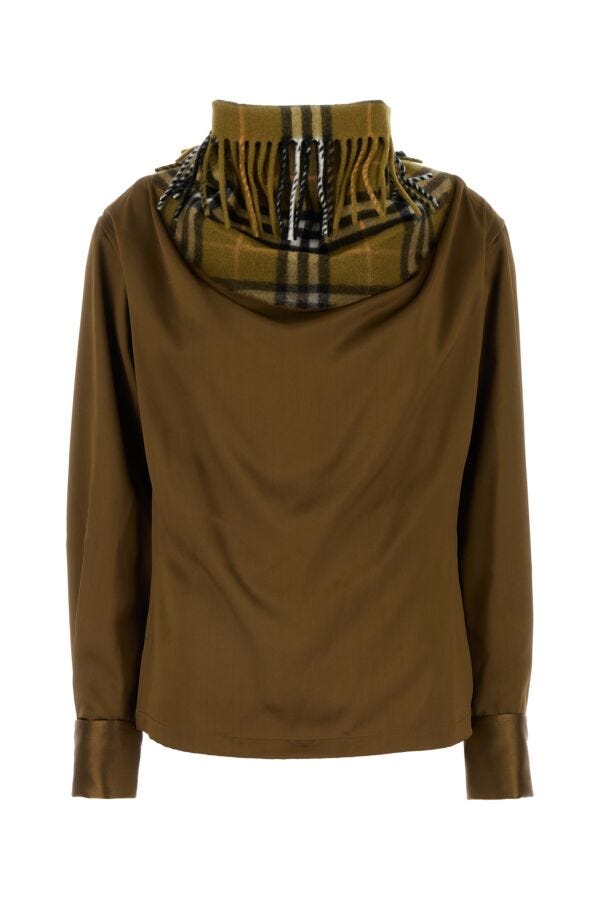 Burberry Women Biscuit Satin Blouse