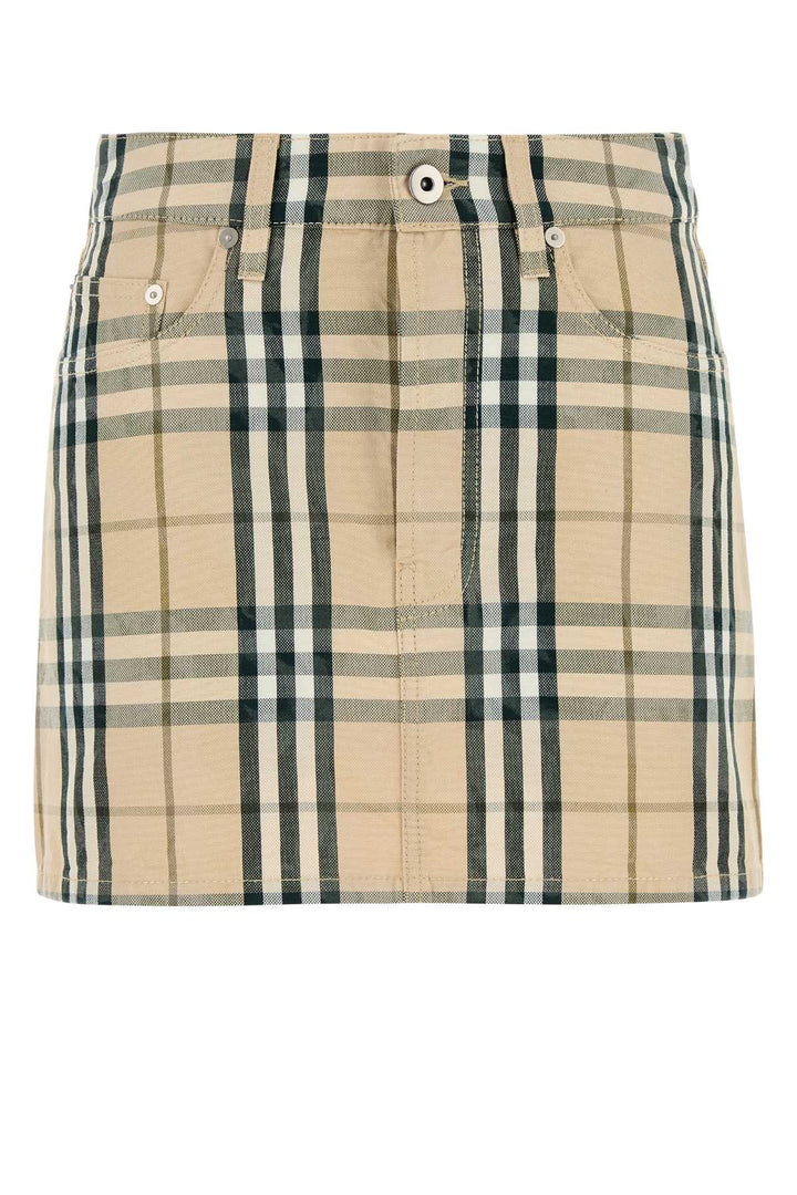 Burberry Women Embroidered Denim Mini Skirt