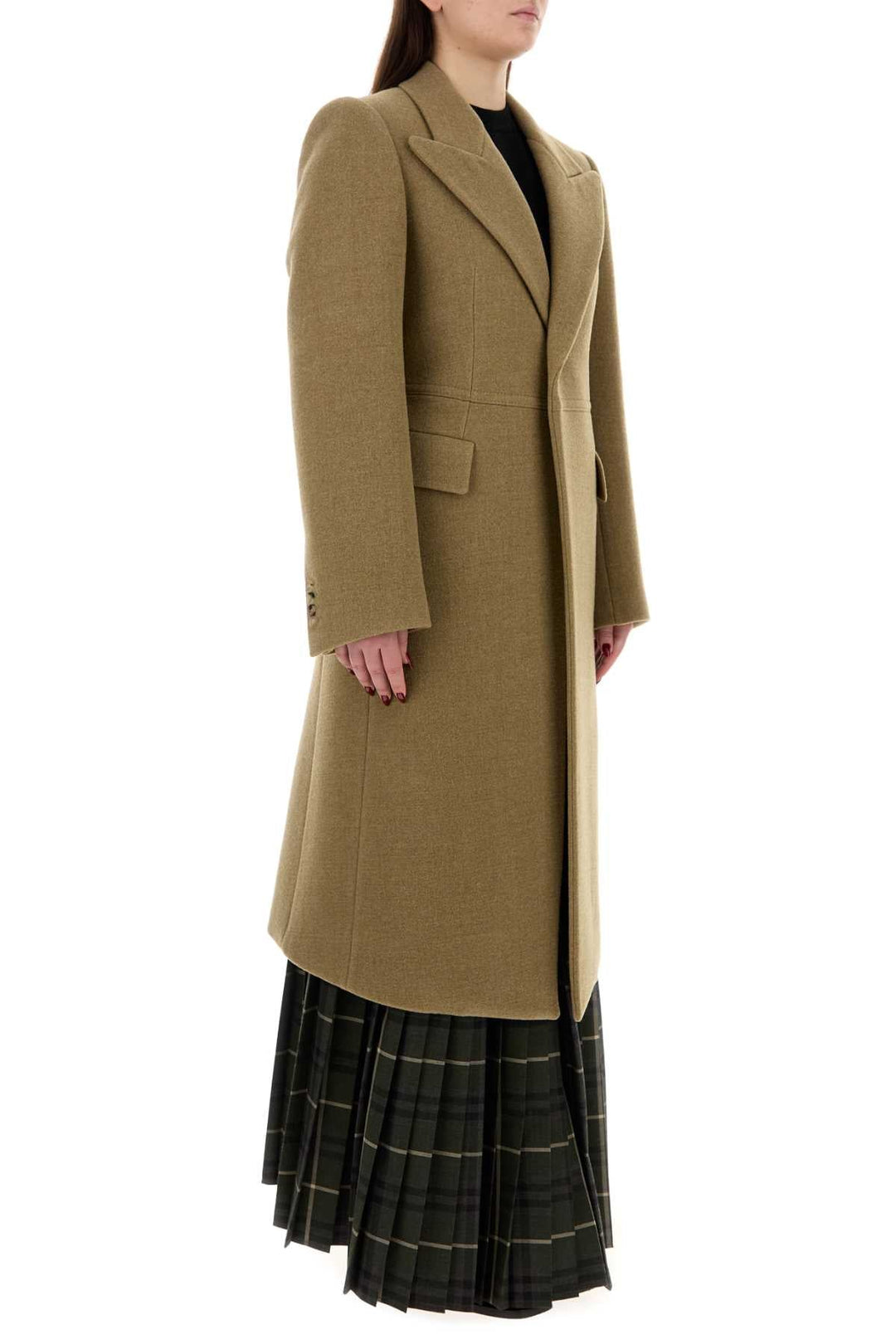 Burberry Women Beige Wool Blend Coat