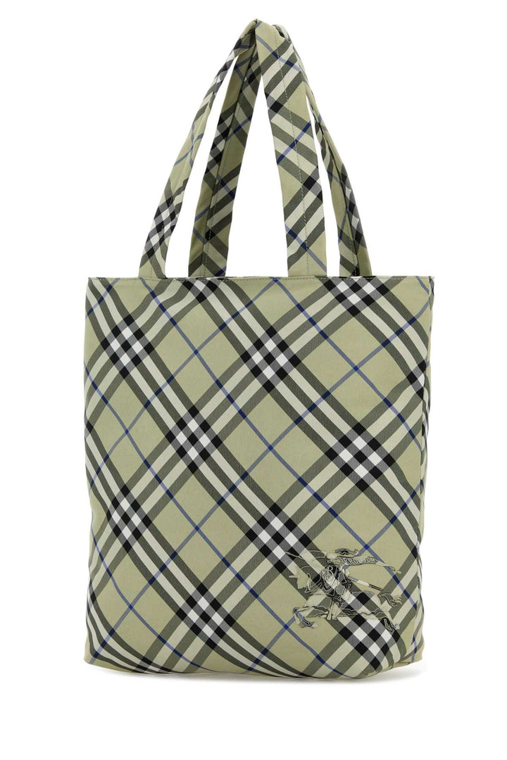 Burberry Men Embroidered Canvas Check Shopping Bag