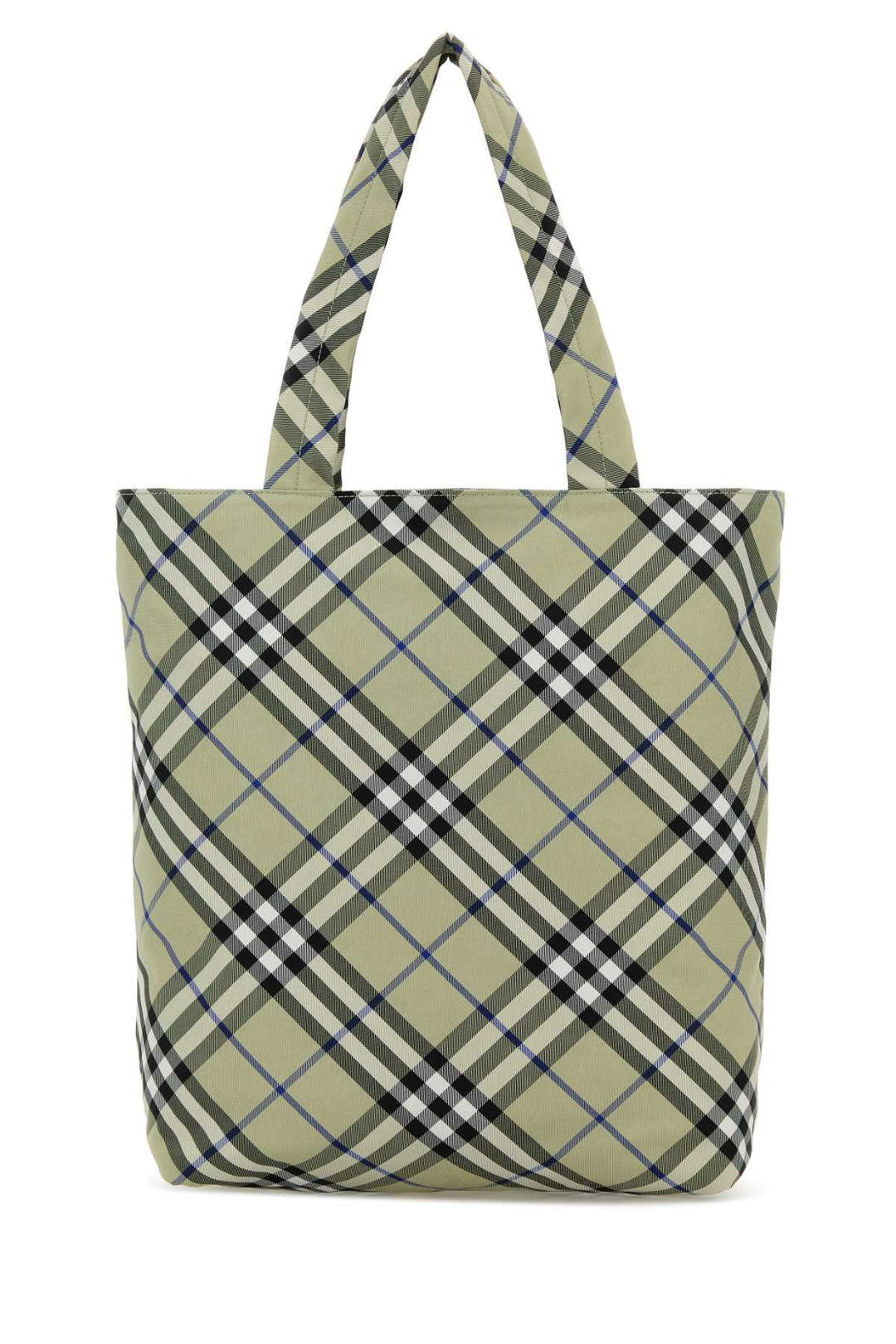 Burberry Men Embroidered Canvas Check Shopping Bag