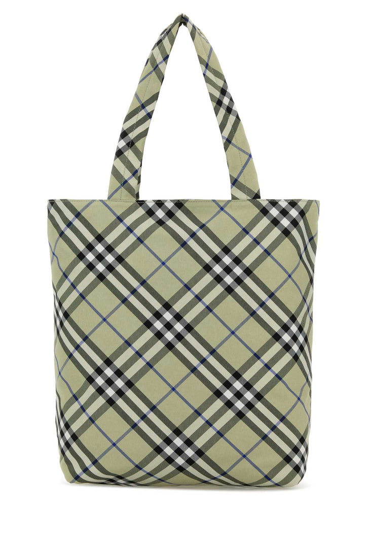 Burberry Men Embroidered Canvas Check Shopping Bag