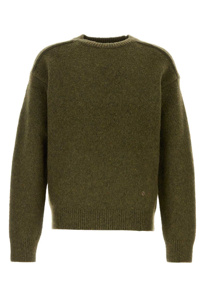 Burberry Men Olive Green Wool Blend Sweater