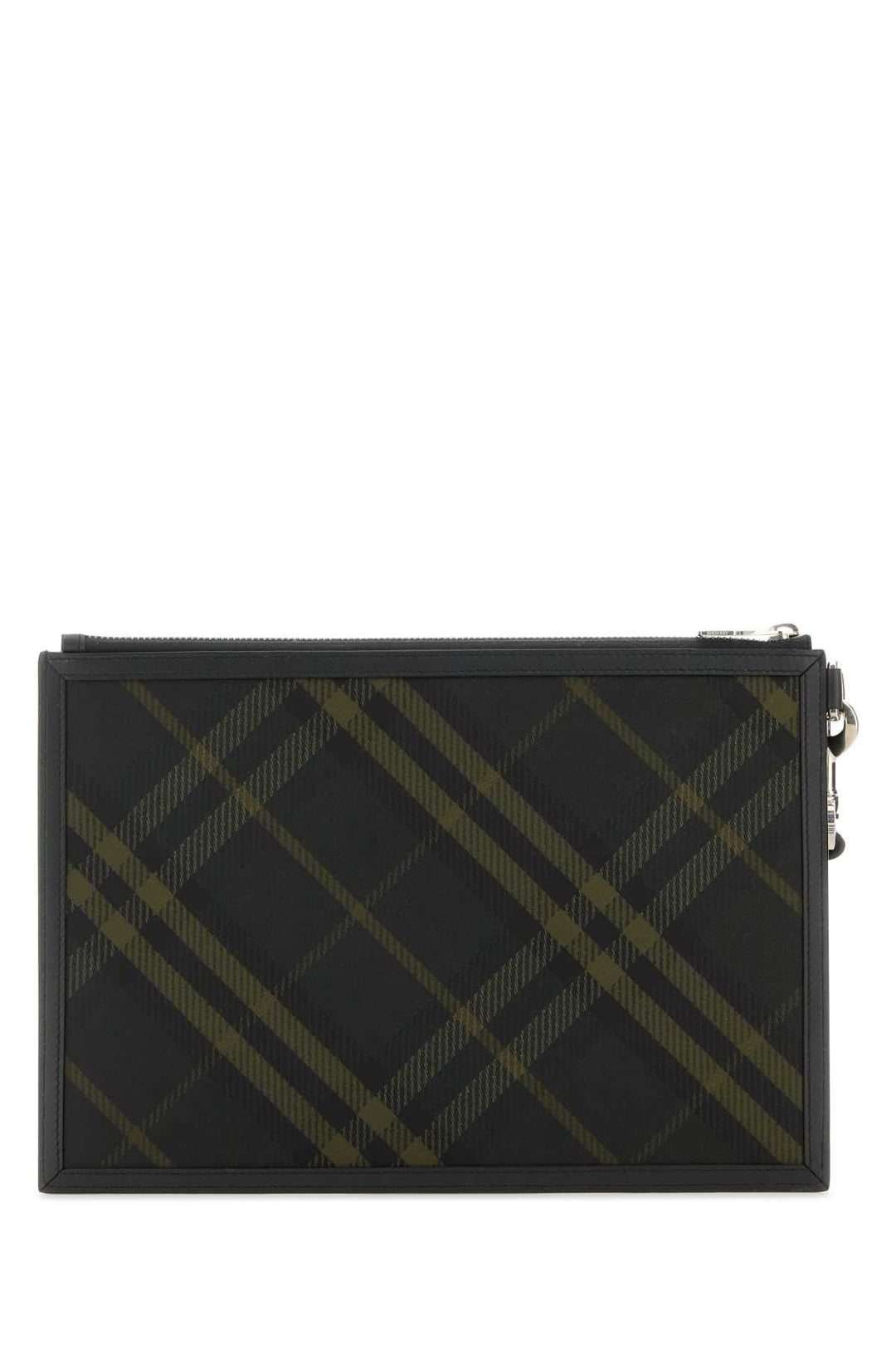 Burberry Men Embroidered Canvas Clutch