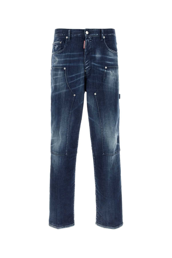 Dsquared Men Stretch Denim Loose Carpenter Jeans