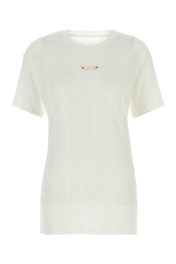 Maison Margiela Women White Cotton Blend T-Shirt