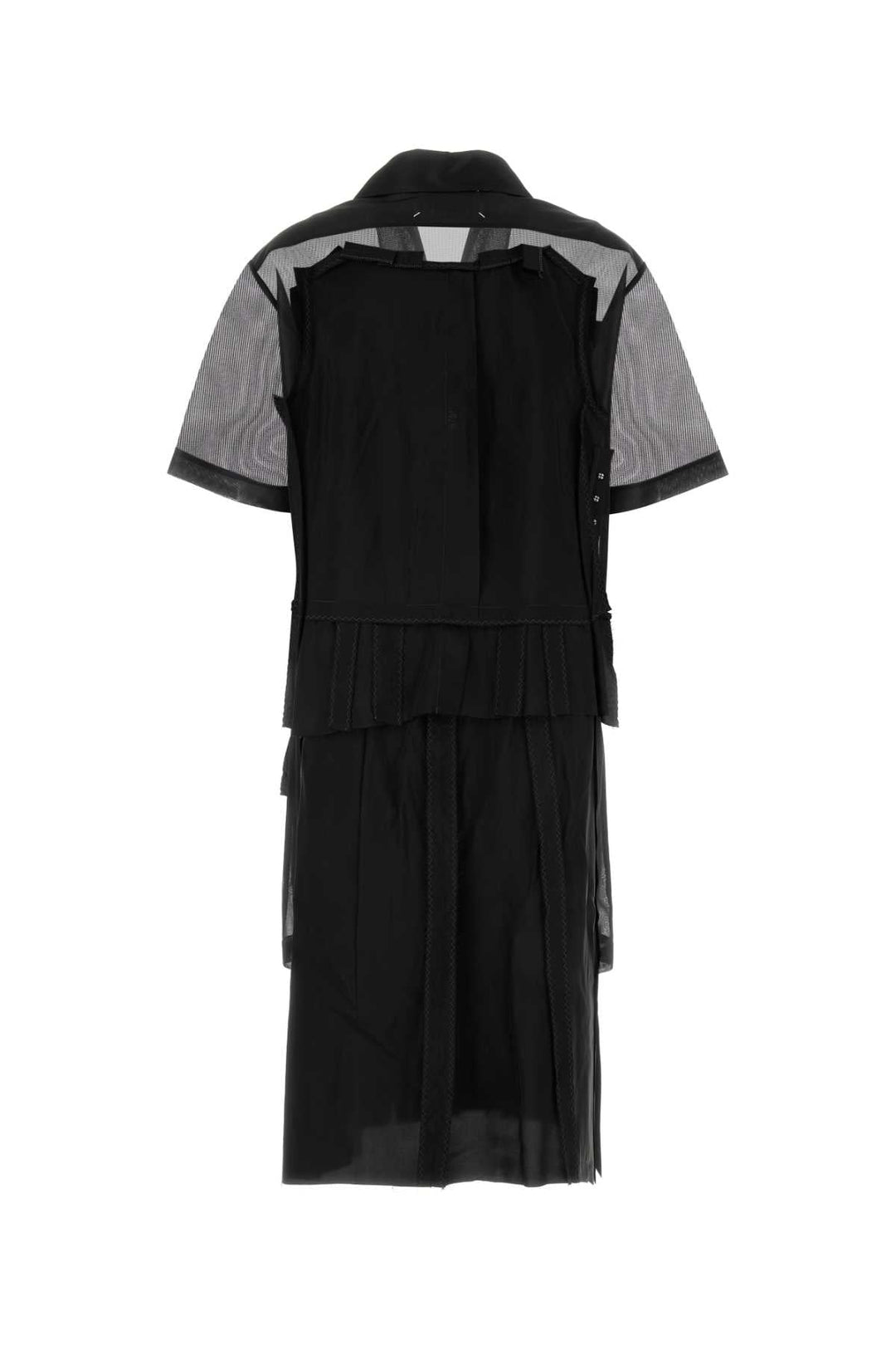 Maison Margiela Women Black Mesh Shirt Dress