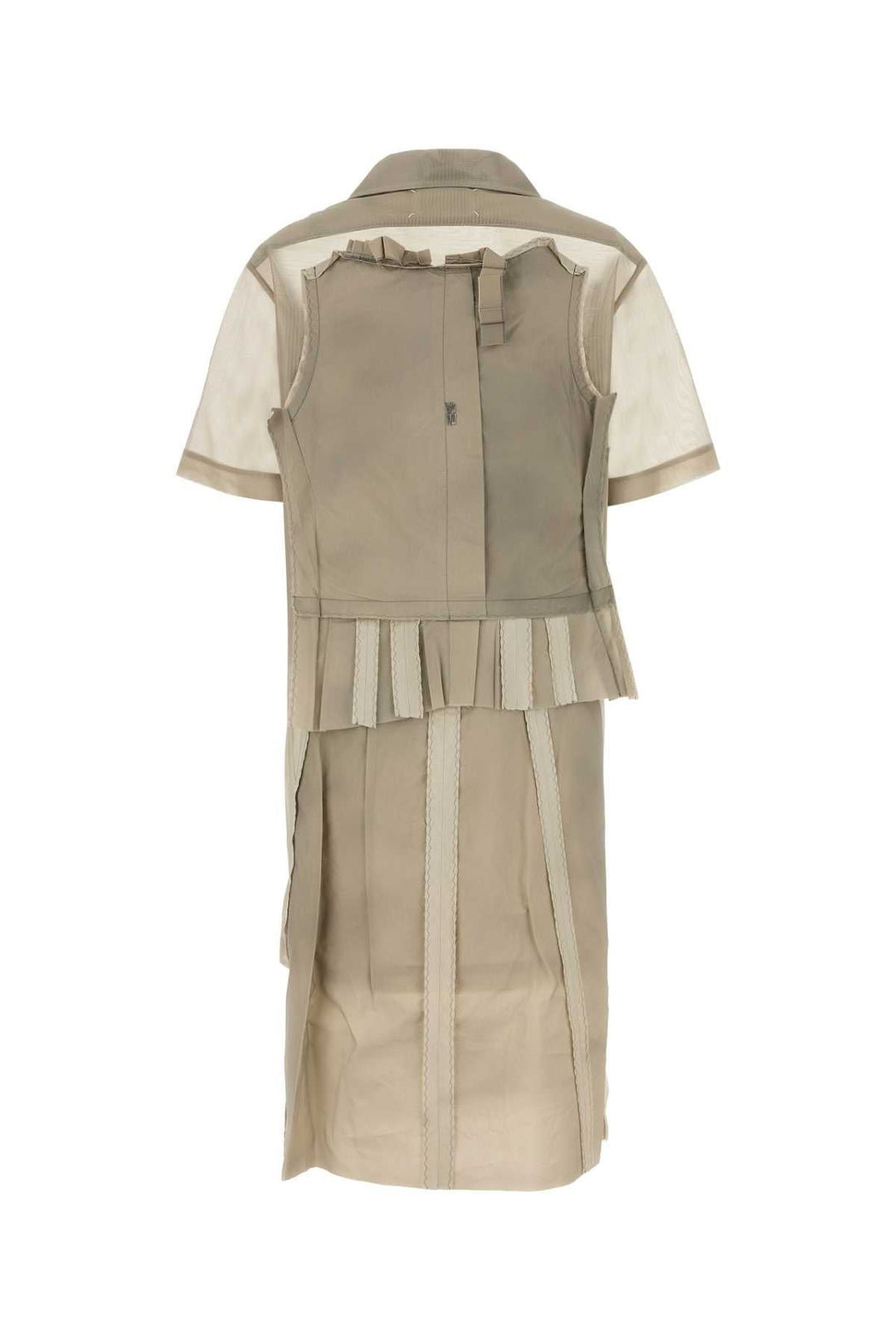 Maison Margiela Women Cappuccino Mesh Shirt Dress