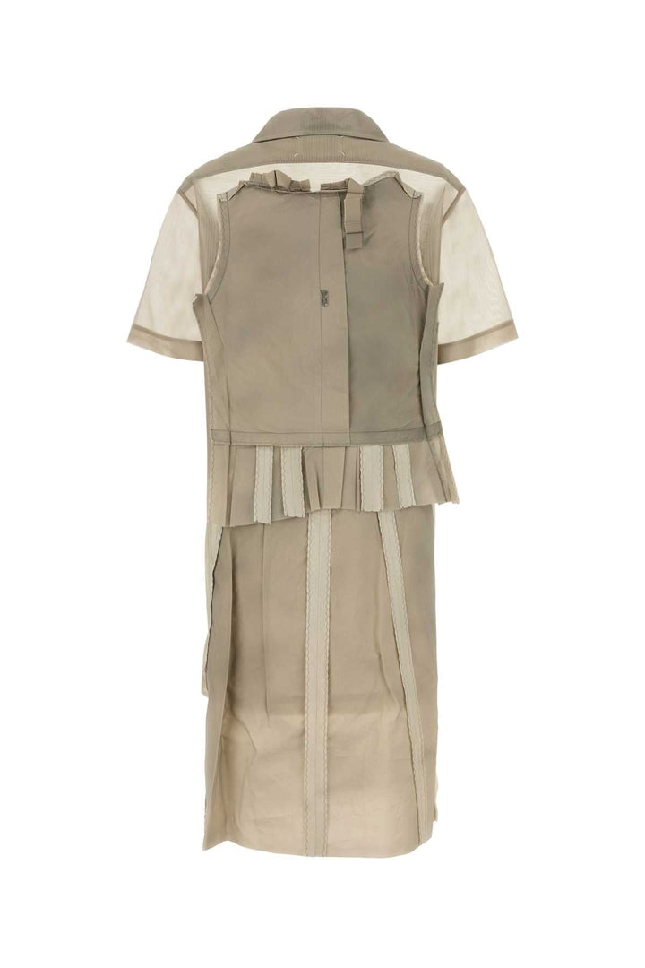 Maison Margiela Women Cappuccino Mesh Shirt Dress