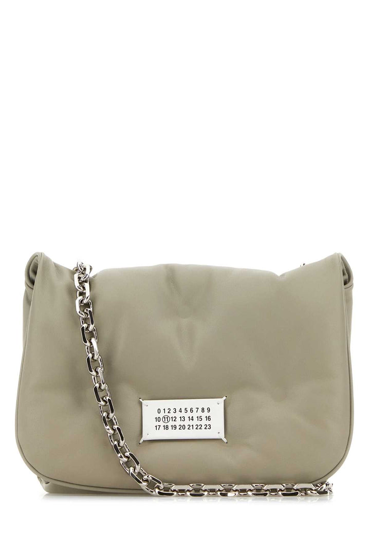 Maison Margiela Women Light Grey Nappa Leather Small Glam Slam Flap Crossbody Bag