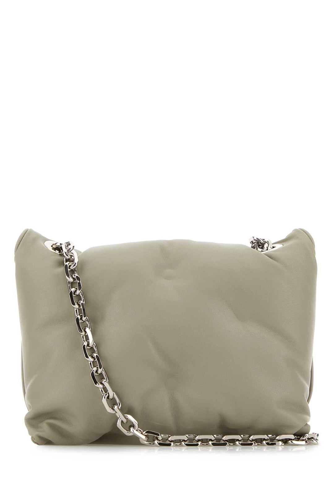 Maison Margiela Women Light Grey Nappa Leather Small Glam Slam Flap Crossbody Bag