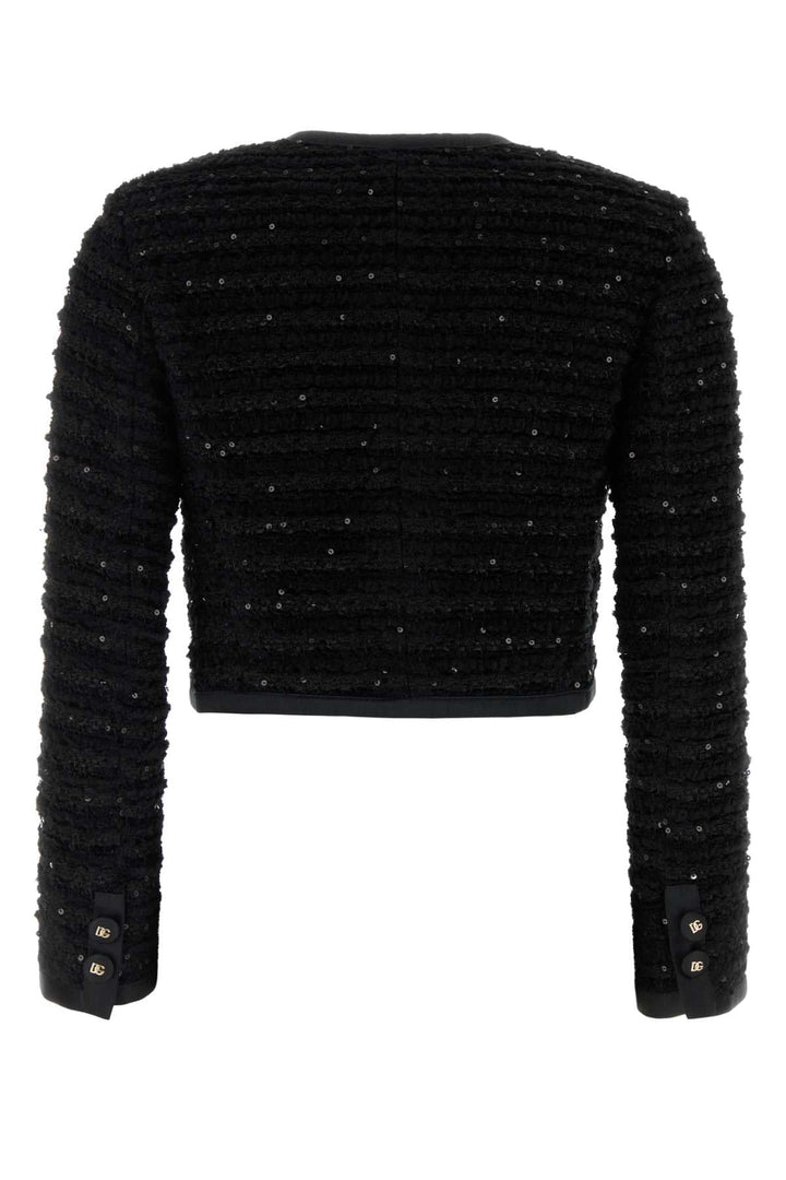 Dolce & Gabbana Women Black Tweed Blazer