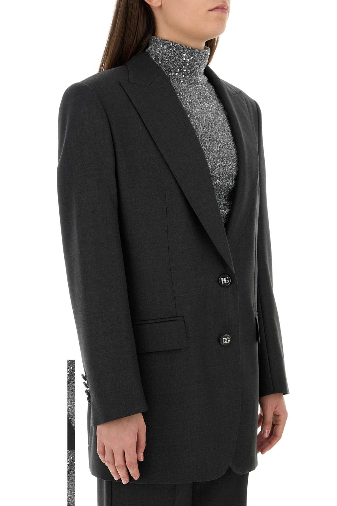 Dolce &amp; Gabbana Women Graphite Wool Blazer