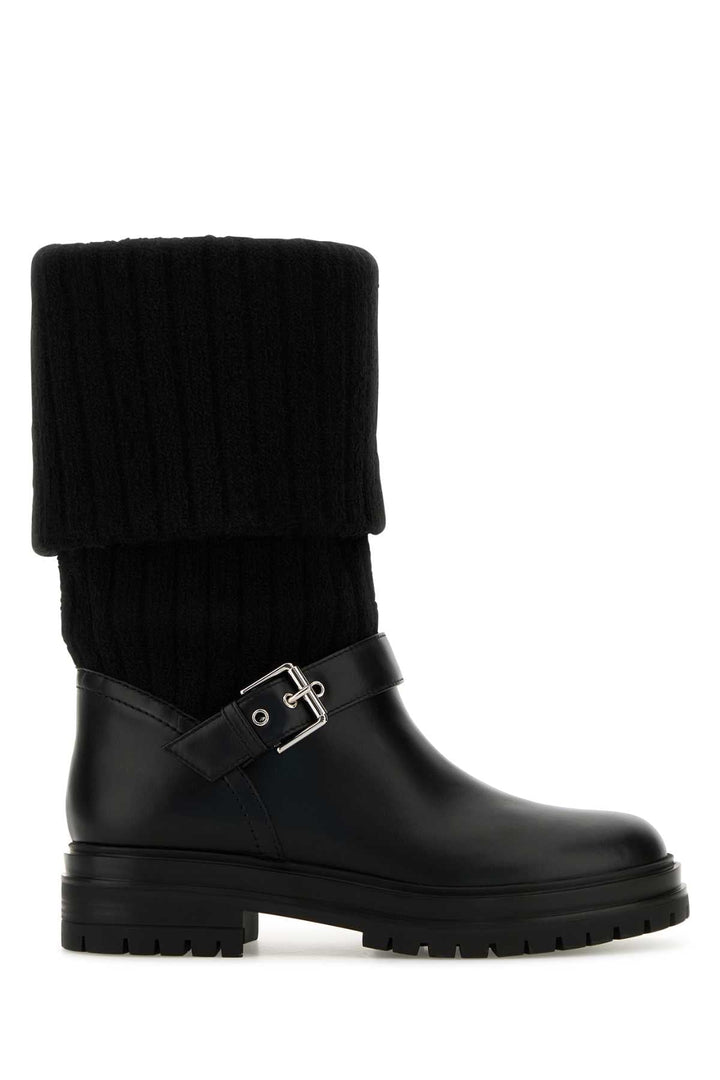 Gianvito Rossi Women Black Leather And Fabric Thurso Boots