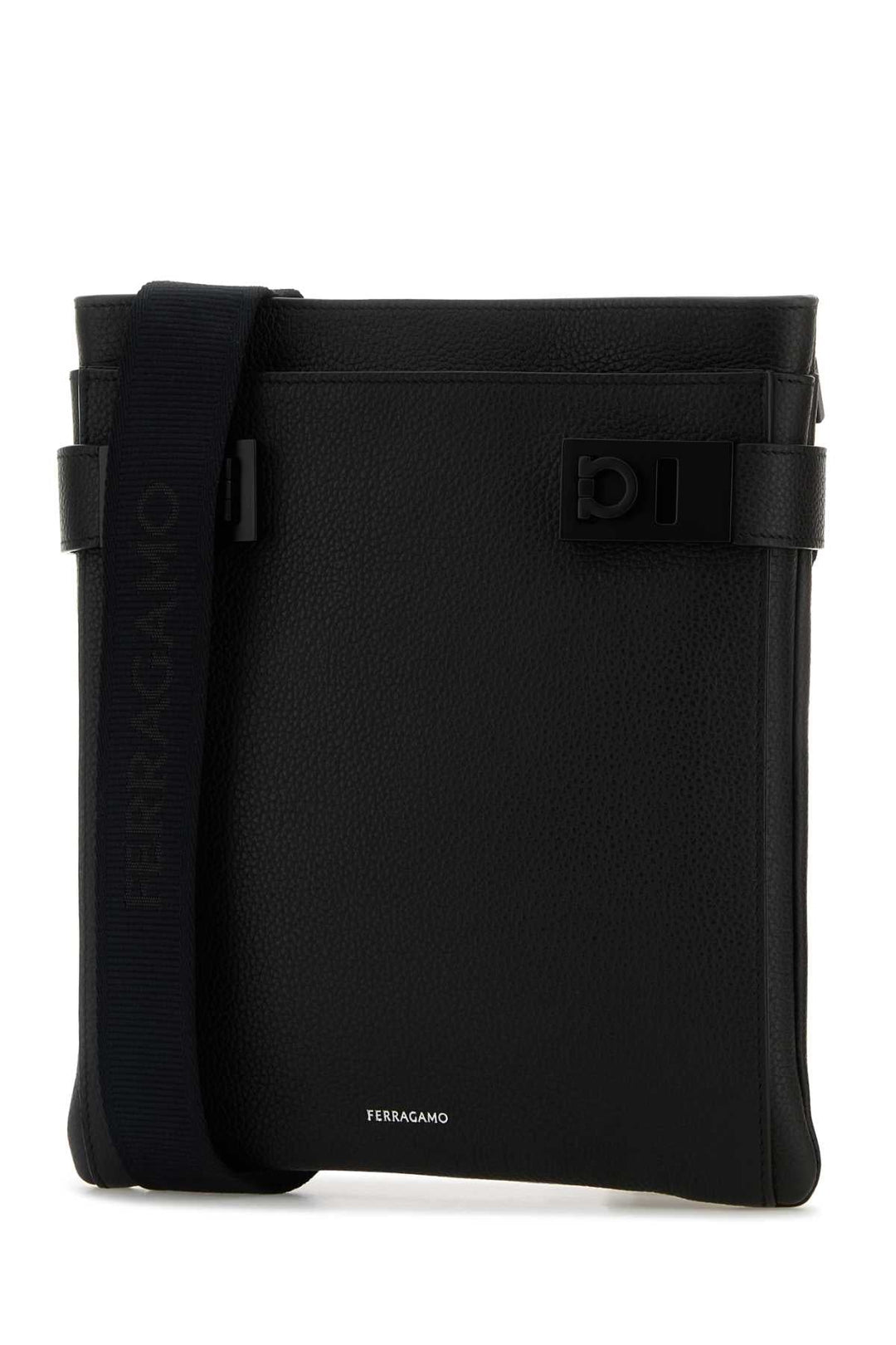 Salvatore Ferragamo Men Black Leather Crossbody Bag