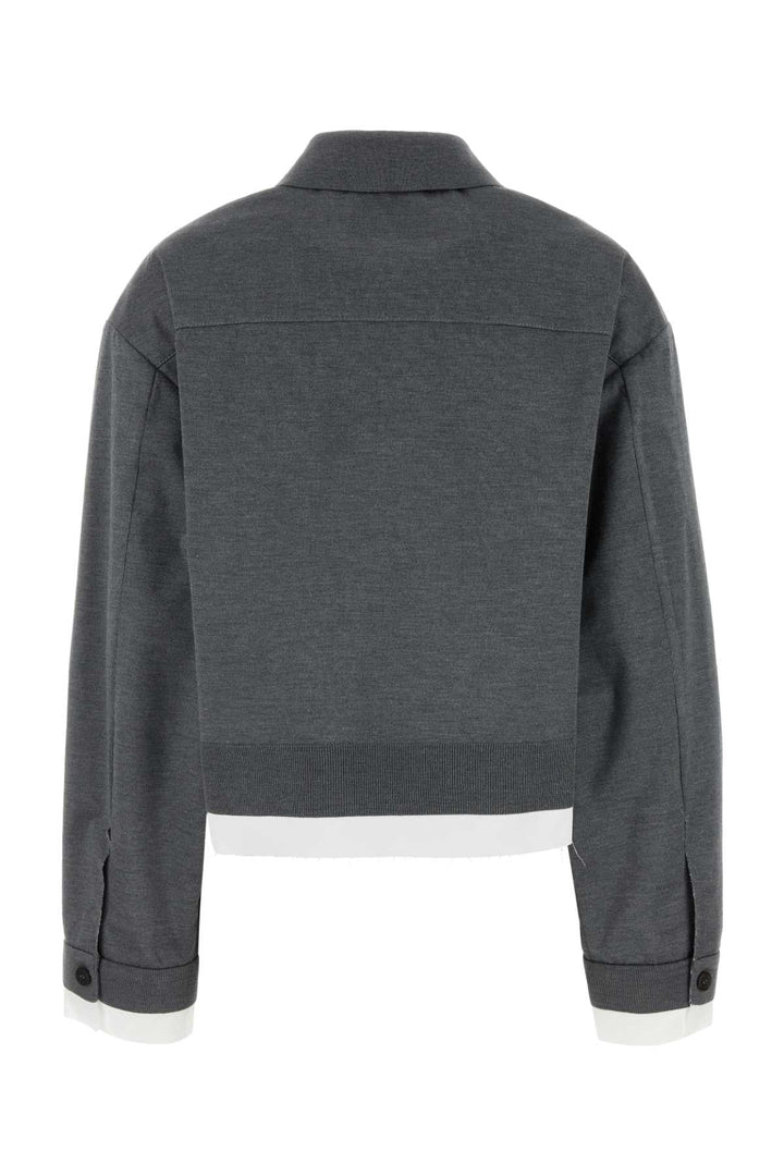 Miu Miu Women Dark Grey Silk Blend Sweatshirt