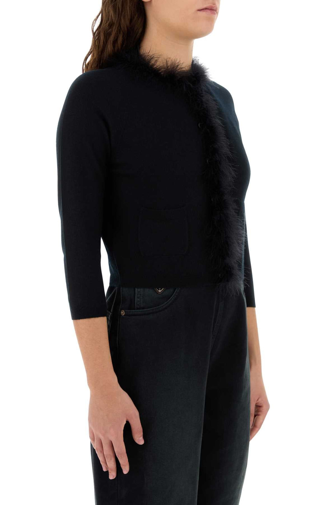 Prada Women Black Cashmere Cardigan