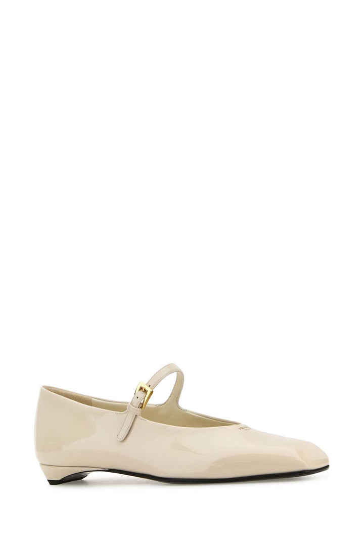 Prada Women Ivory Leather Ballerinas