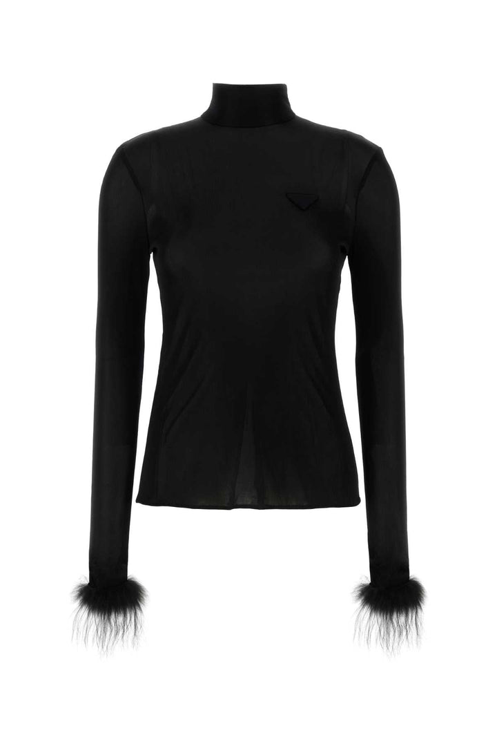 Prada Women Black Jersey Top
