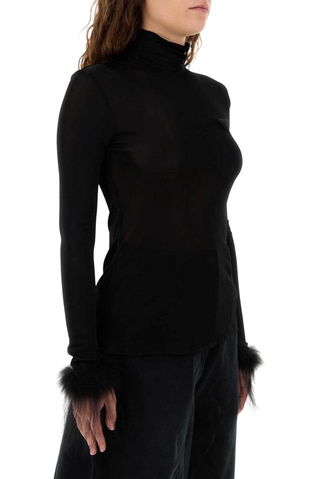 Prada Women Black Jersey Top