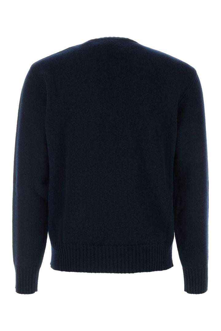 Valentino Garavani Men Navy Blue Wool Sweater