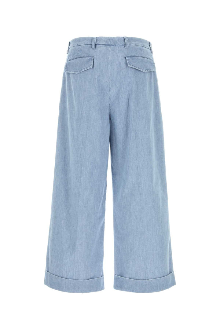 Valentino Garavani Men Light Blue Denim Wide-Leg Jeans