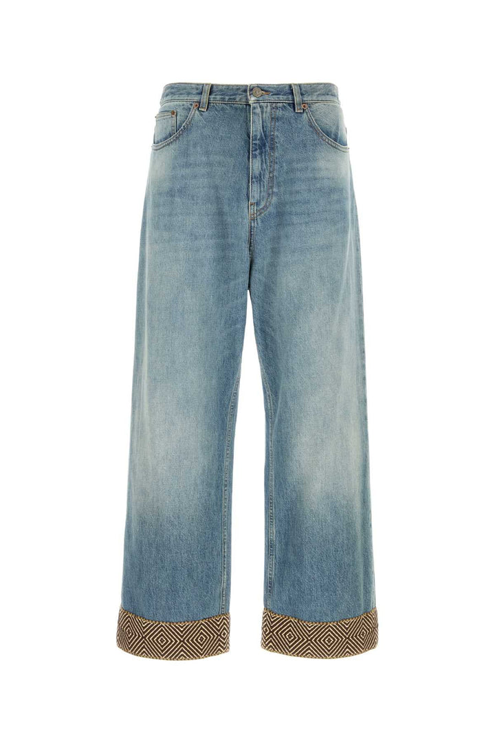 Valentino Garavani Men Denim Wide-Leg Jeans