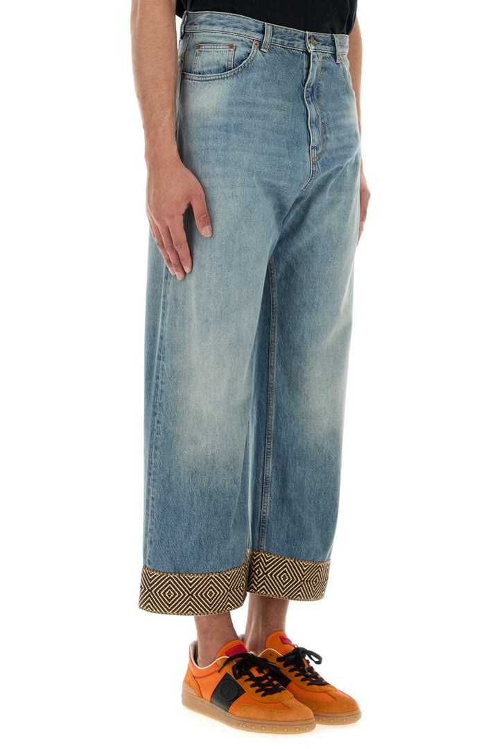 Valentino Garavani Men Denim Wide-Leg Jeans