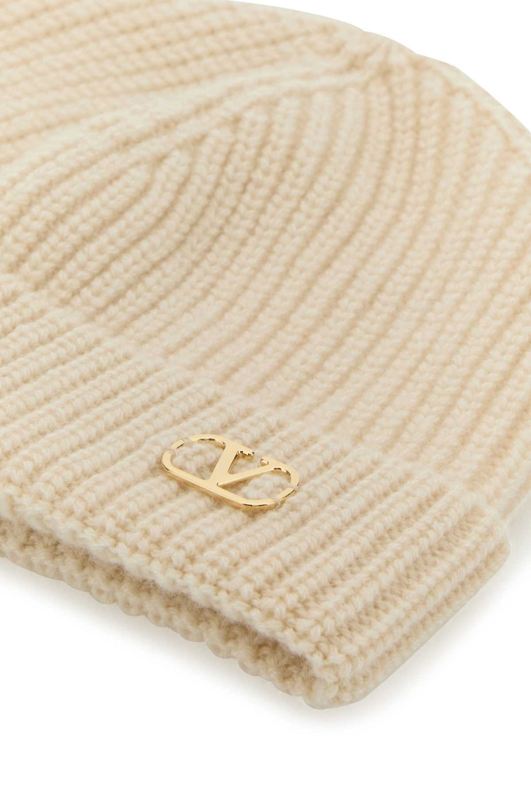 Valentino Garavani Men Sand Cashmere Beanie Hat