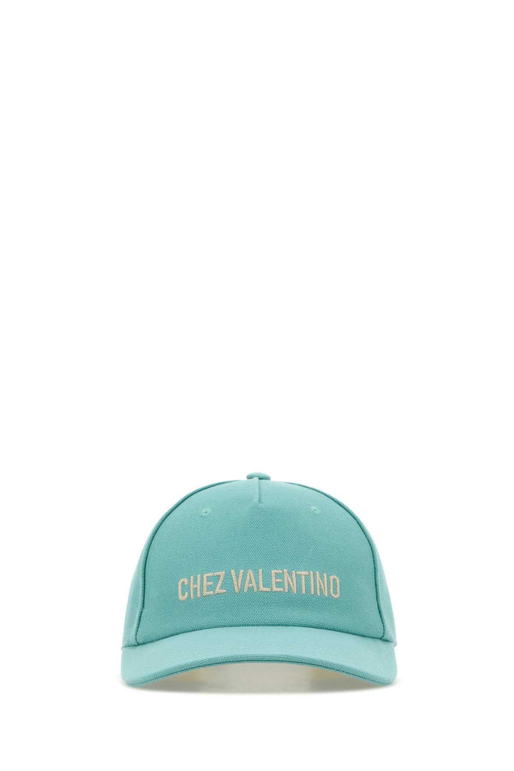 Valentino Garavani Men Light Blue Cotton Baseball Cap