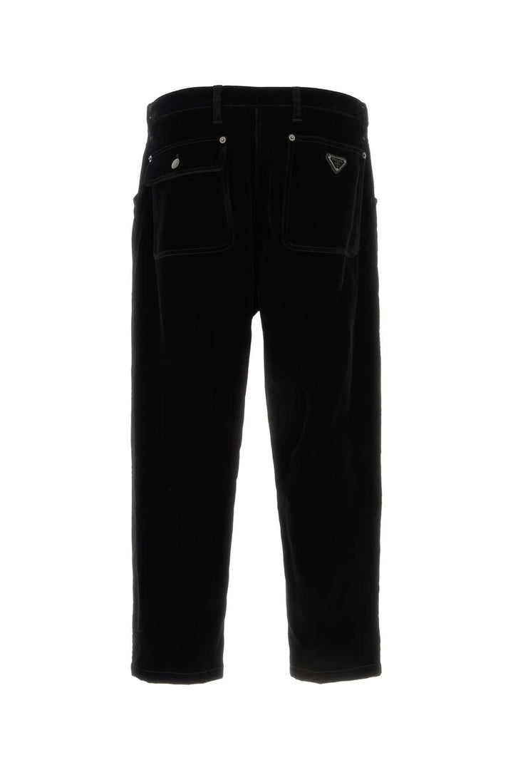 Prada Men Black Velvet Denim Pant