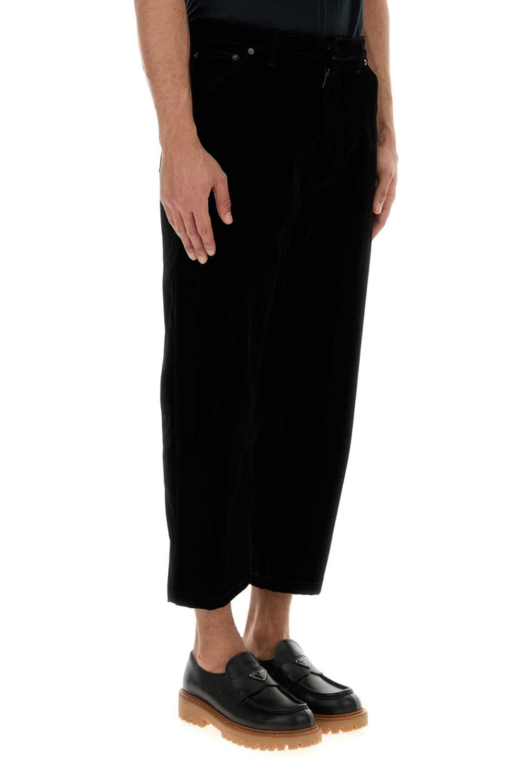Prada Men Black Velvet Denim Pant