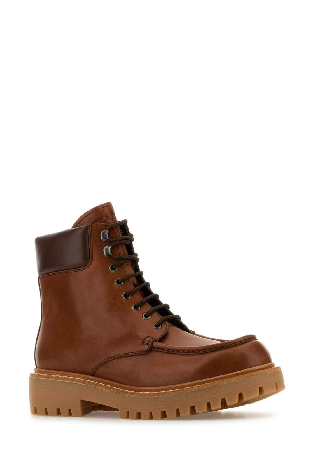 Prada Men Caramel Leather Ankle Boots