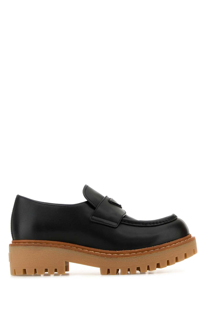 Prada Men Black Leather Loafers