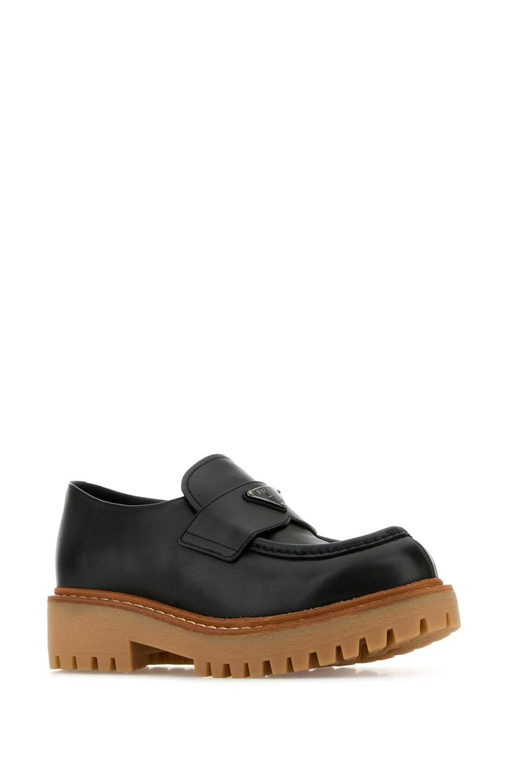 Prada Men Black Leather Loafers