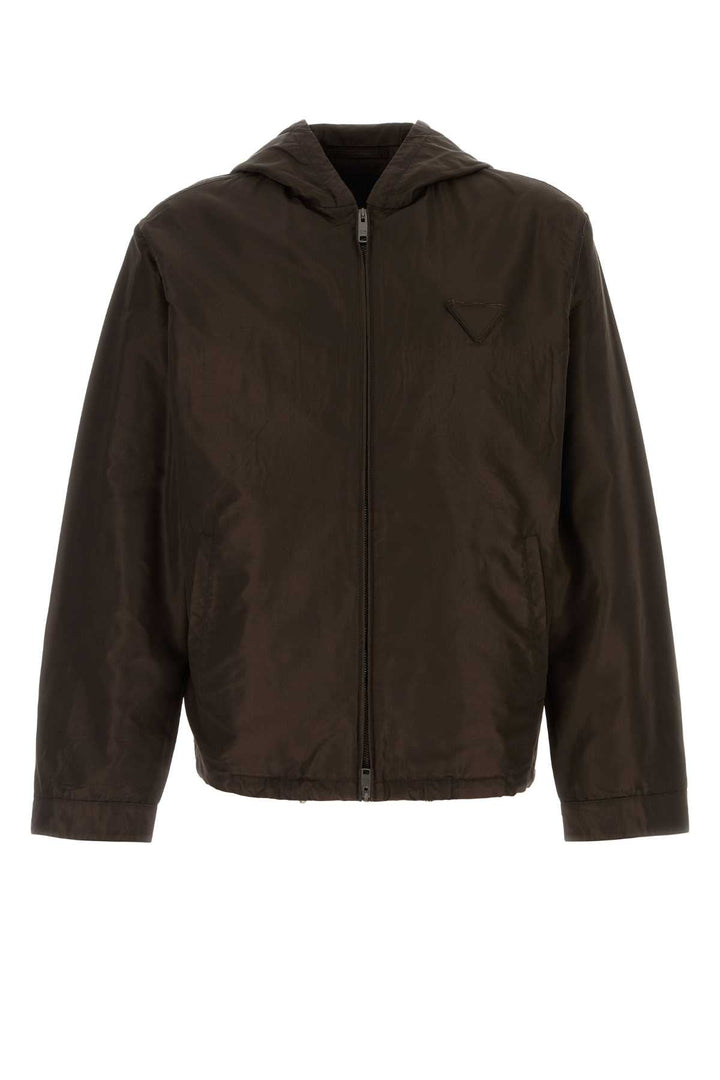 Prada Men Brown Silk Jacket