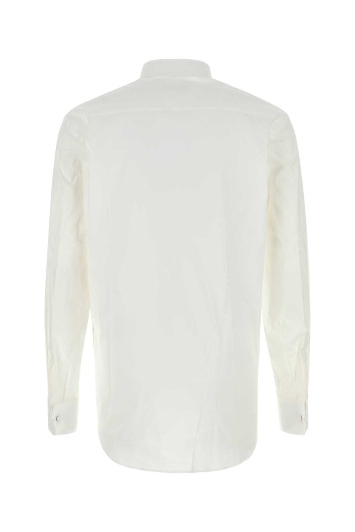 Prada Men White Stretch Cotton Blend Shirt